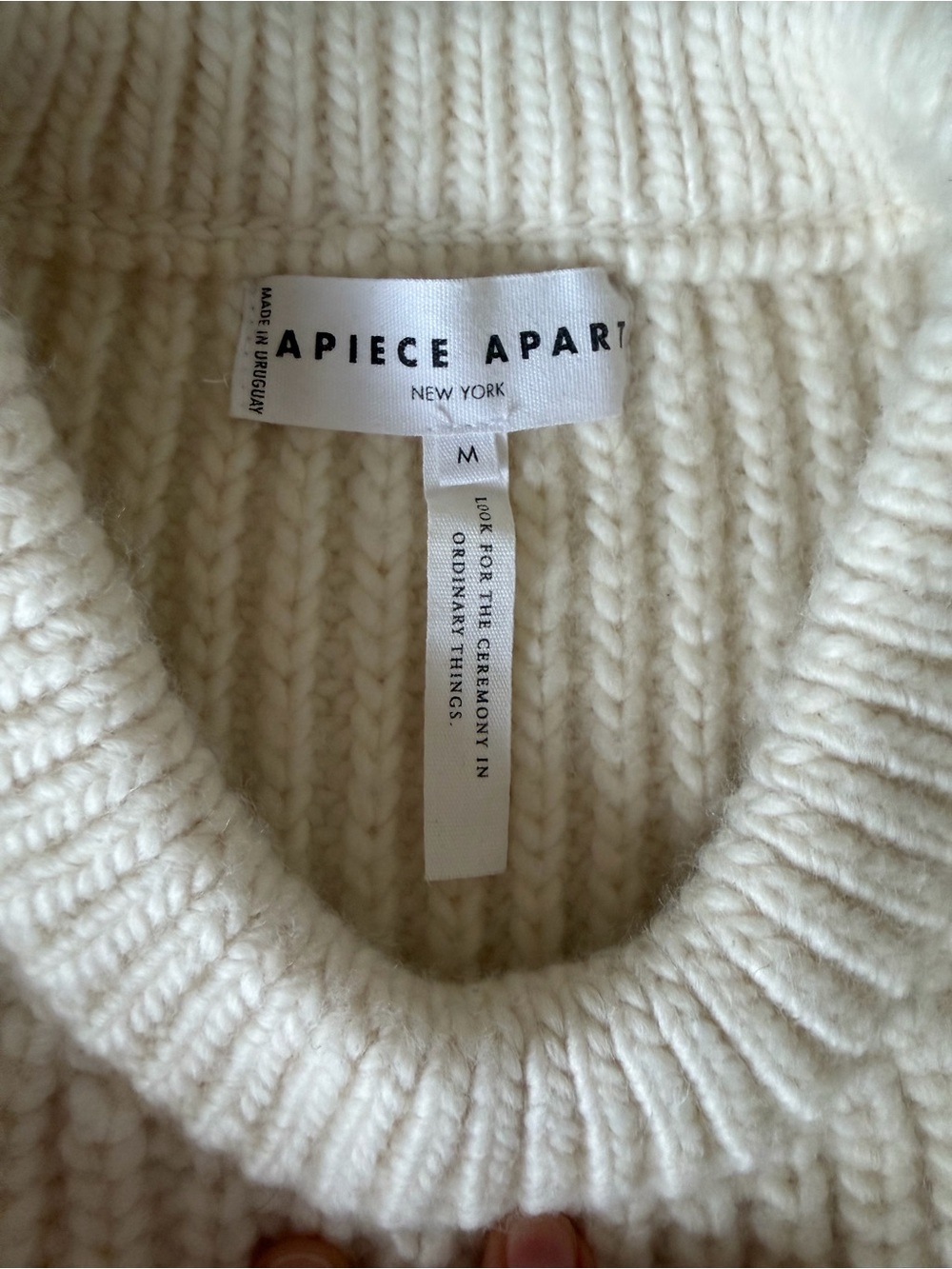 Apiece Apart Cream Cable-Knit Sleeveless Sweater Vest - Picture 3 of 7